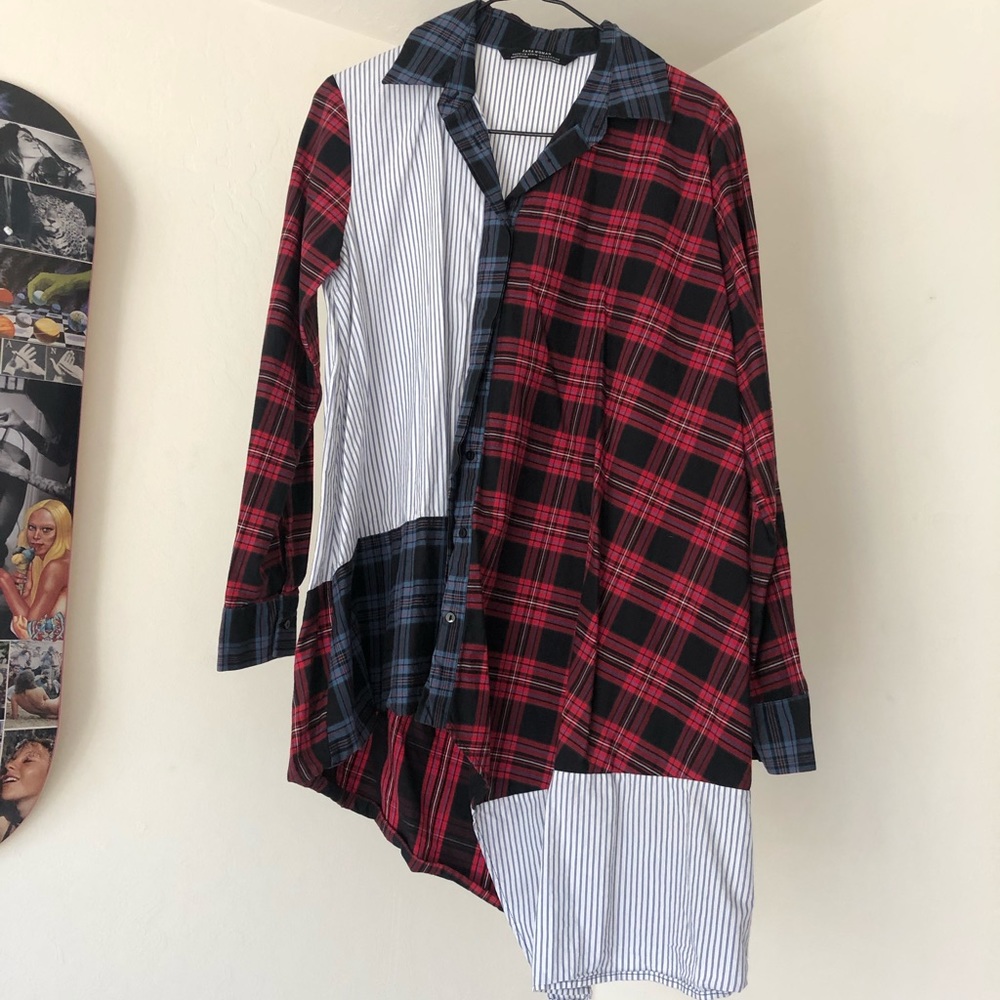Asymmetrical Zara button down top